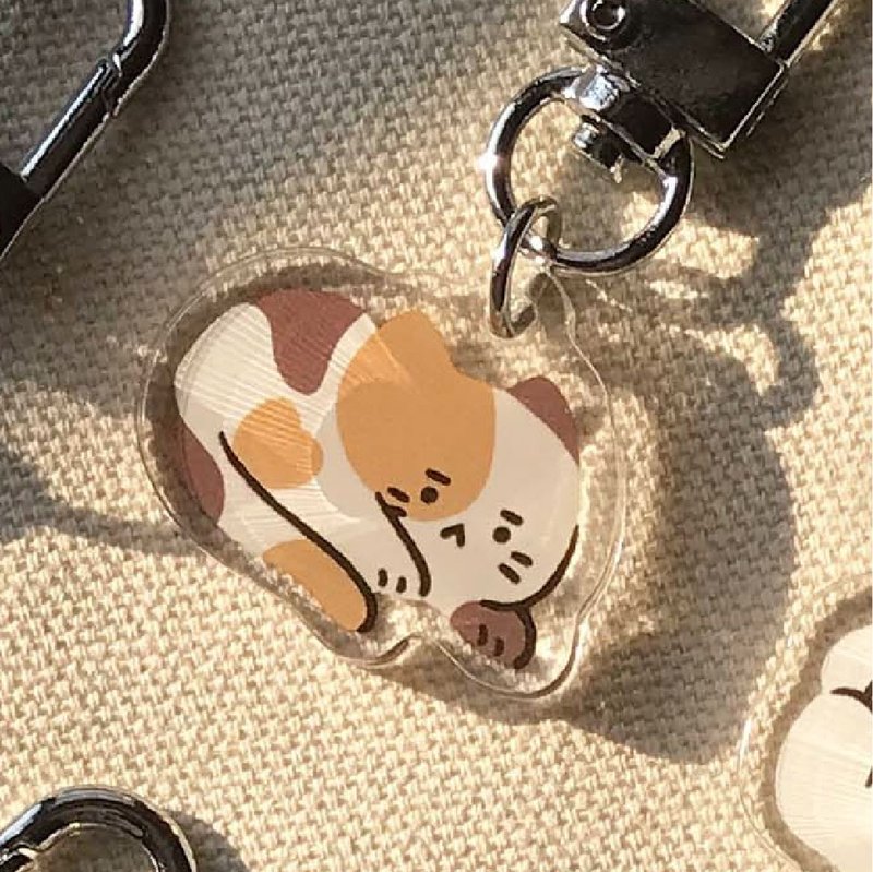 Three-color cat ten small healing objects Acrylic charm - Charms - Acrylic White