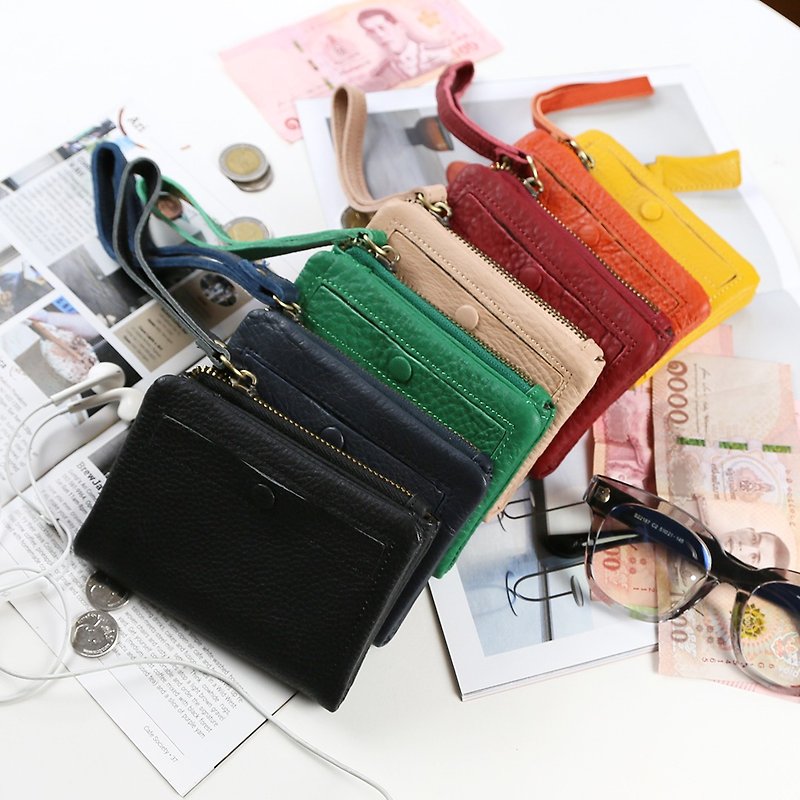 MINI REVERSE: Wallet, middle site Can put a lot of cards and banks Bundled on the hand strap - 銀包 - 真皮 