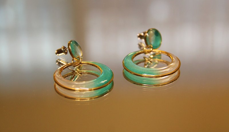 Classic Crescent-Lake Green - Earrings & Clip-ons - Resin Green