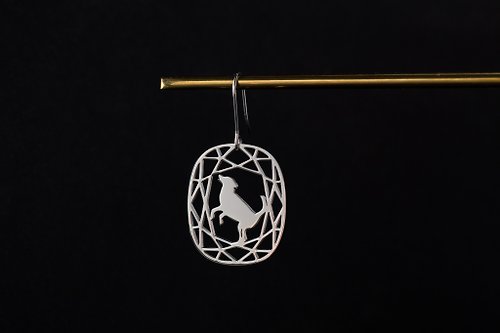 吳小姐3d訂製珠寶 抗敏醫療鋼 寶石與動物系列:狗狗(單邊/一對)耳環-可改夾式