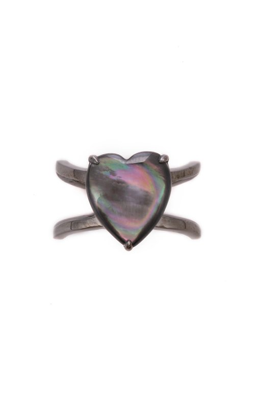 Fashion Museum Accessories 時尚博物館首飾 【畢業禮物】【聖誕禮盒】天然黑貝S925純銀電黑金均碼開口戒指