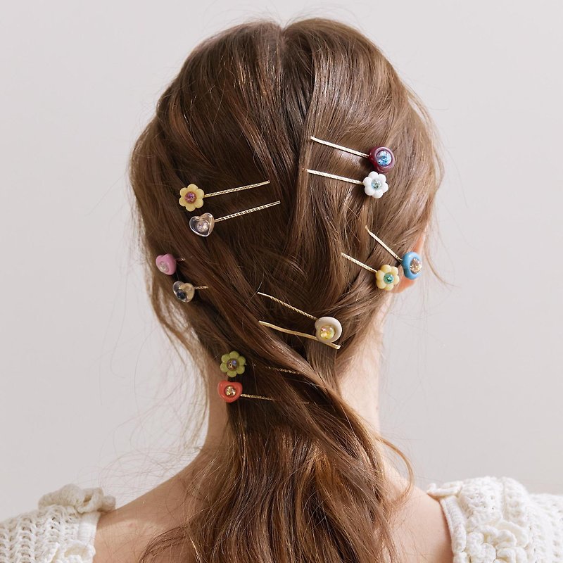 Pebble Snowball Hairpin SET - Hair Accessories - Glass Multicolor
