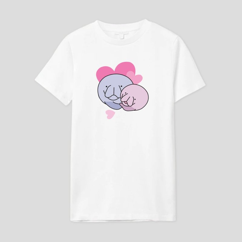 Vday T-shirt - Dugong - 帽T/大學T - 棉．麻 白色