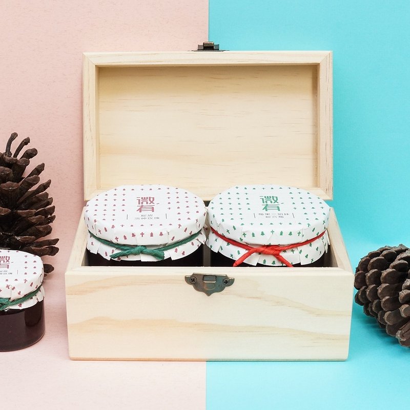 Christmas pine gift box l fruit pulp 2 into exchange gifts (classic passion fruit. Luoshen rose) - Jams & Spreads - Glass Khaki