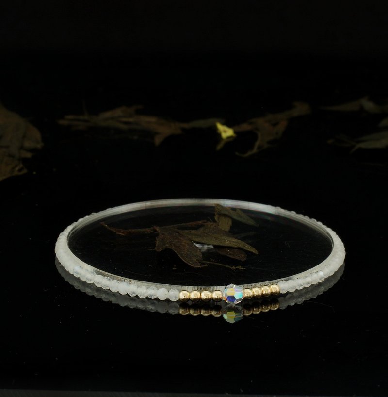 輕奢風 藍月亮石 14KGF Swarovski 水晶手鍊 - 手鍊/手環 - 寶石 