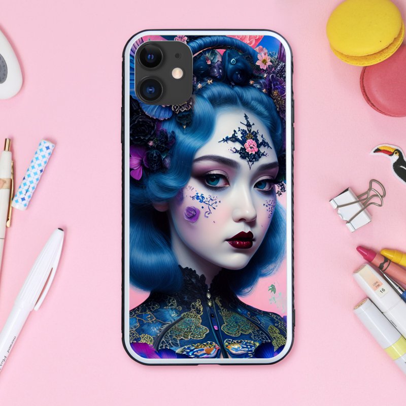 A fantastical, chic, glittering decoration and gorgeous clothes make this a cute and dreamy witch smartphone case [tempered glass finish] for iPhone 16 - เคส/ซองมือถือ - พลาสติก หลากหลายสี