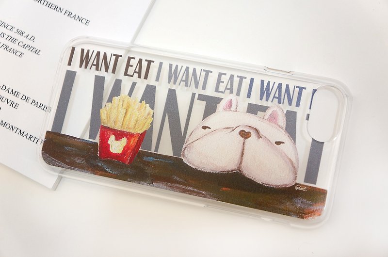 I7plus Mobile Phone Case - How To Eat French Fries - Gray Word (Transparent) - Phone Cases - Plastic Transparent