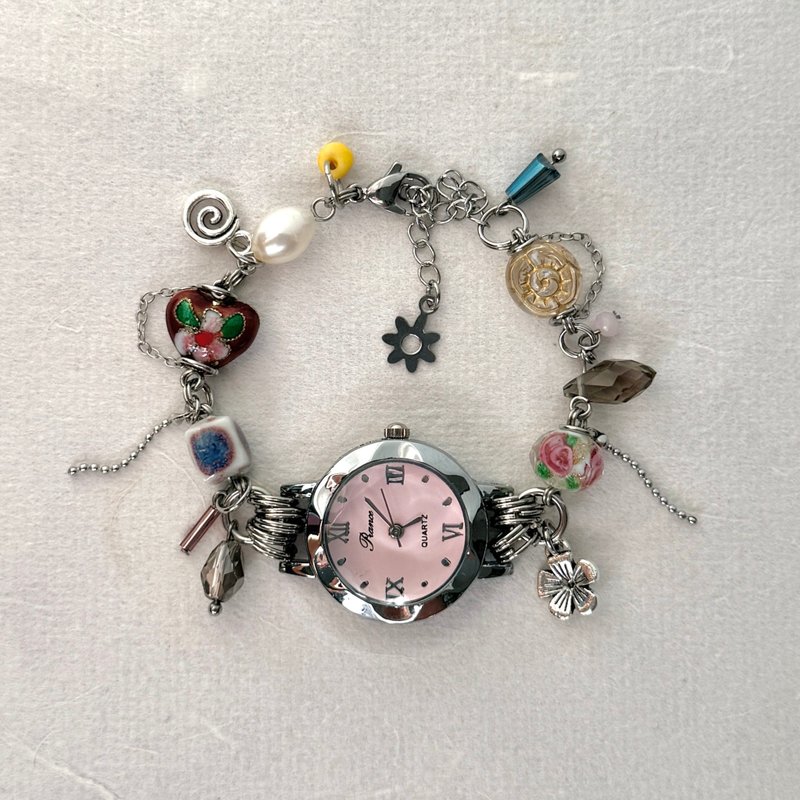 Watch Bracelet — Cherry Blossom - 手鍊/手環 - 其他材質 粉紅色