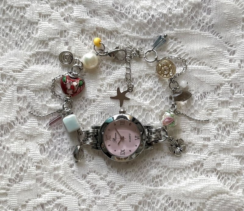 Watch Bracelet — Cherry Blossom - 手鍊/手環 - 其他材質 粉紅色