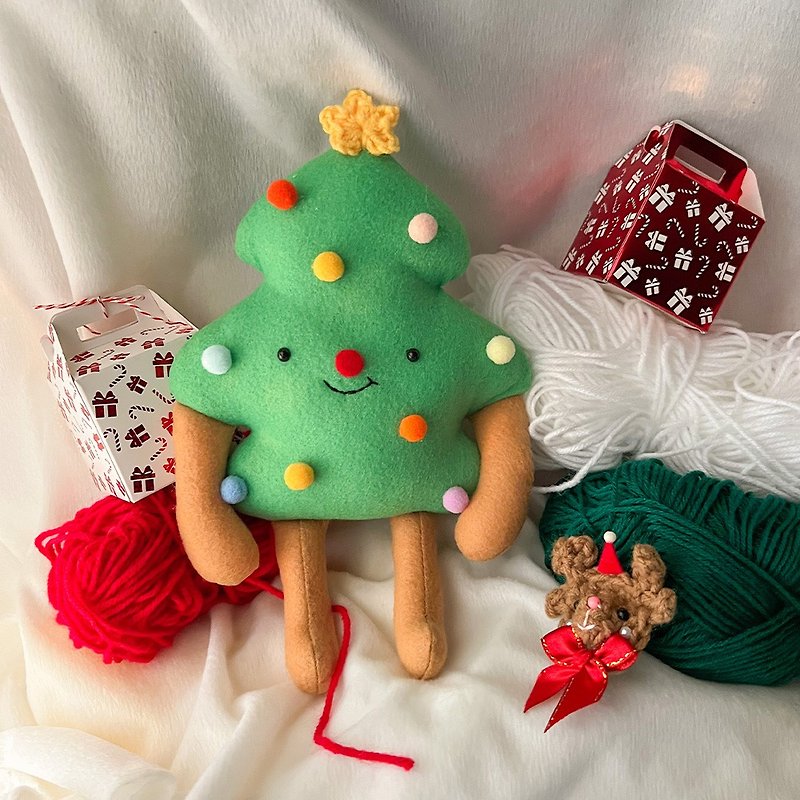 手作り人形：クリスマスツリー人形キーホルダー - キーホルダー・キーケース - コットン・麻 グリーン