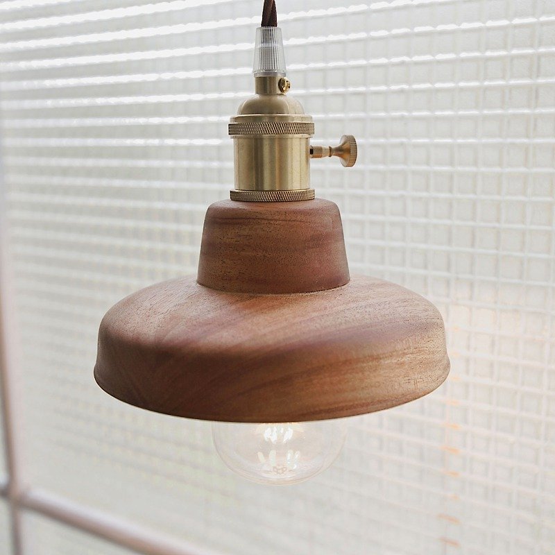 Small peach vintage wooden chandelier (small) (custom line length) - Lighting - Wood 