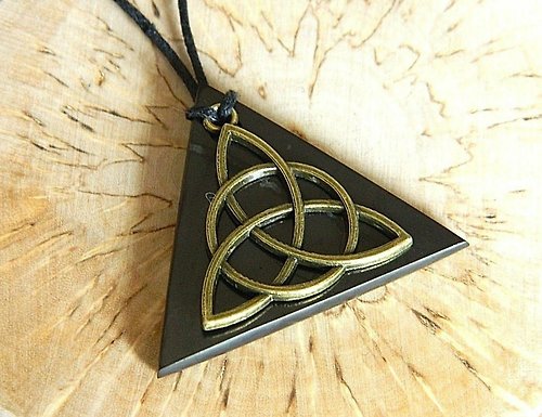 ShungiteMagic Shungite pendant, triangle necklace, magic node jewelry, healing stone