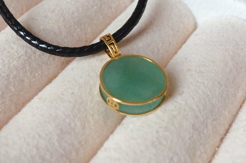 Pine St. Jewelry 松樹街輕奢珠寶 18K純金 天然緬甸A貨翡翠陽綠無事牌墜子