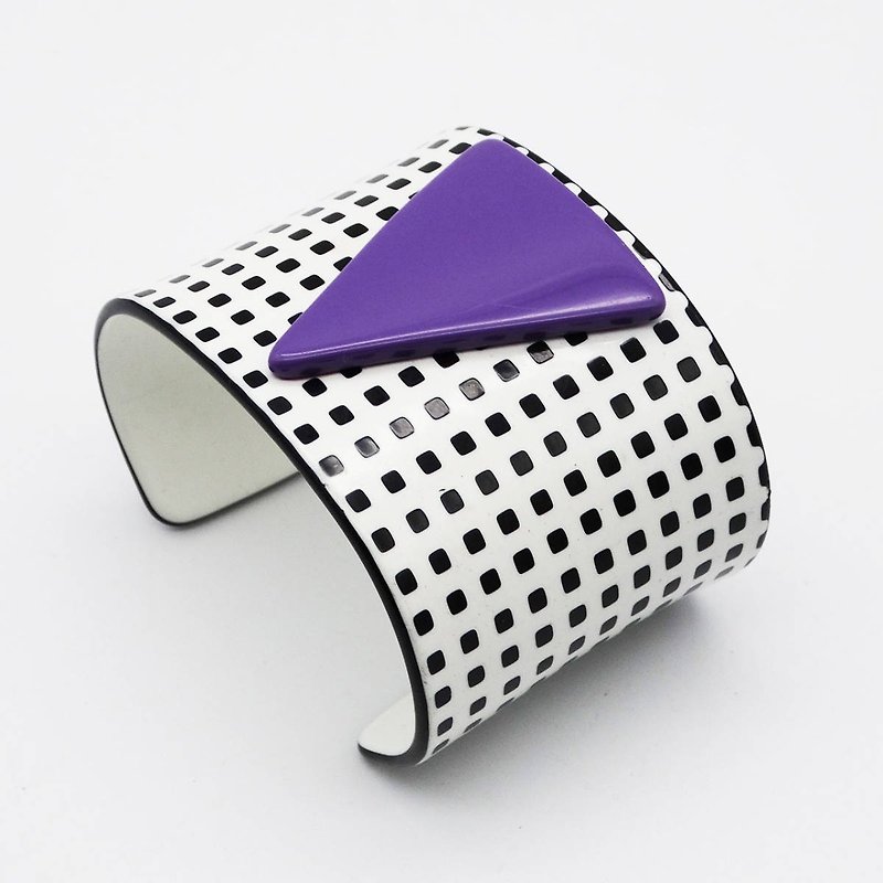 80s vintage postmodern plastic design bangle - Bracelets - Plastic Purple