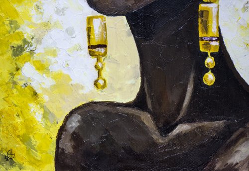 WOMAN 油絵アート オイルペイント ハンドペイント 63×63cm アート 女性 モダン