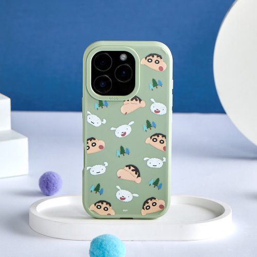 TOYSELECT 蠟筆小新森林系大頭亂花峽谷強悍MagSafe iPhone手機殼