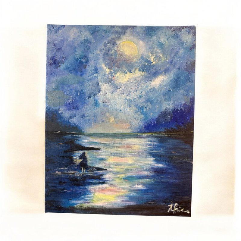 靜 一個人   油畫 5F 無框 - 擺飾/家飾品 - 棉．麻 