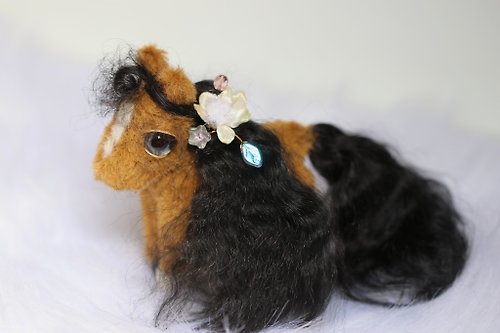 SoftSpot Design Teddy Horse/ Artist teddy bear/ Pony/ Bay plush pony/black mane/miniature horse/