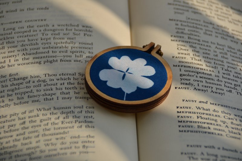 Botanic Cyanotype Brooch - Brooches - Wood Blue
