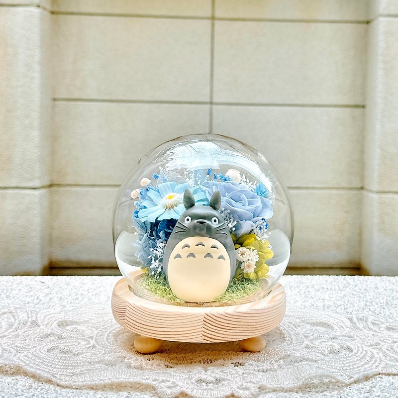 Ghibli/My Neighbor Totoro/Beanie Dragon/Totoro/Preserved Flowers/Dried Flowers/Night Light/Glass Cup Cover - Dried Flowers & Bouquets - Plants & Flowers Multicolor