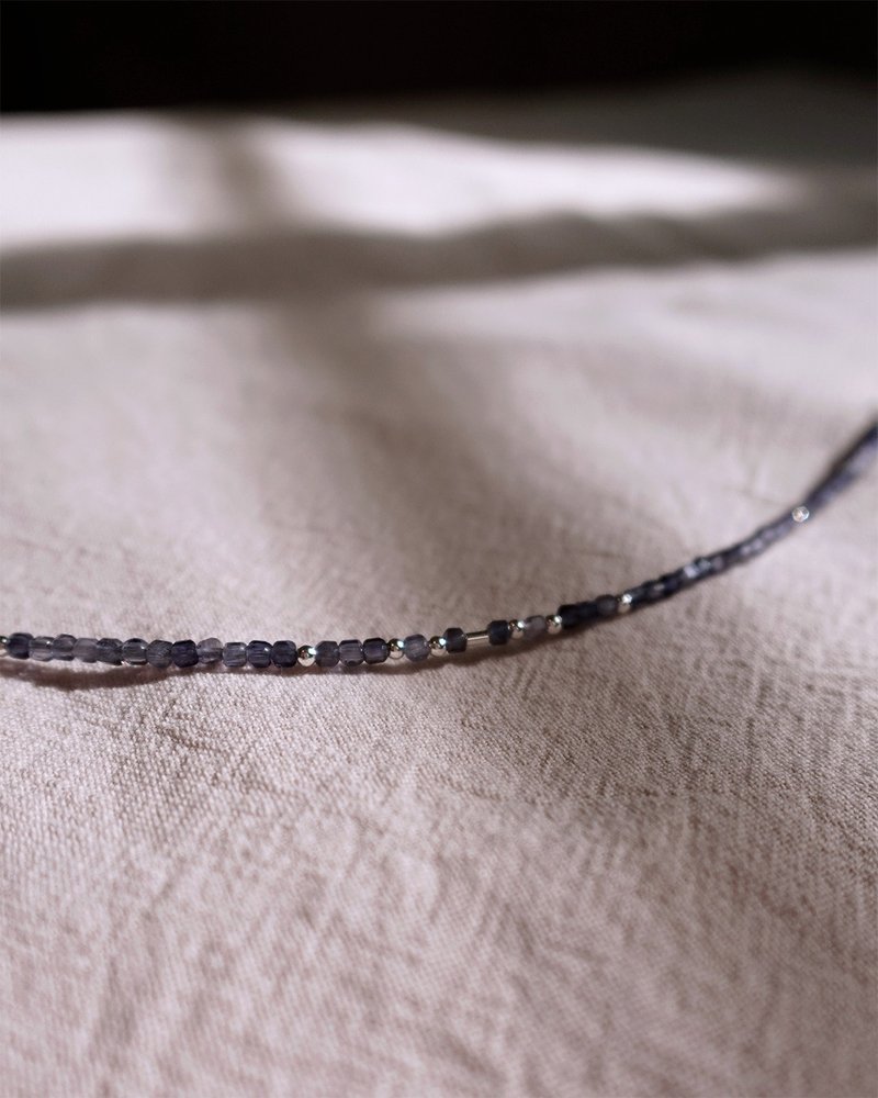 Small Natural Stone Bracelet - Iolite - Bracelets - Sterling Silver 