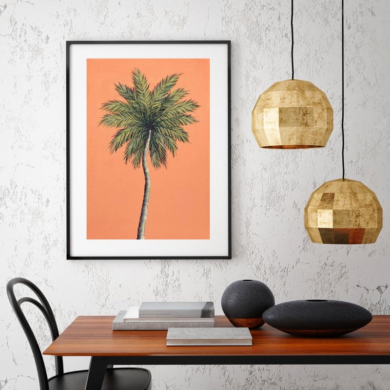 Palm Tree Coconut Tree Painting, Painting Living Room Entrance, Interior Design - โปสเตอร์ - อะคริลิค หลากหลายสี