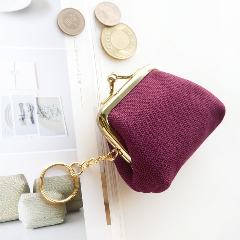 Eggplant too small belly gold bag / coin purse【Made in Taiwan】 - Coin Purses - Other Metals Purple