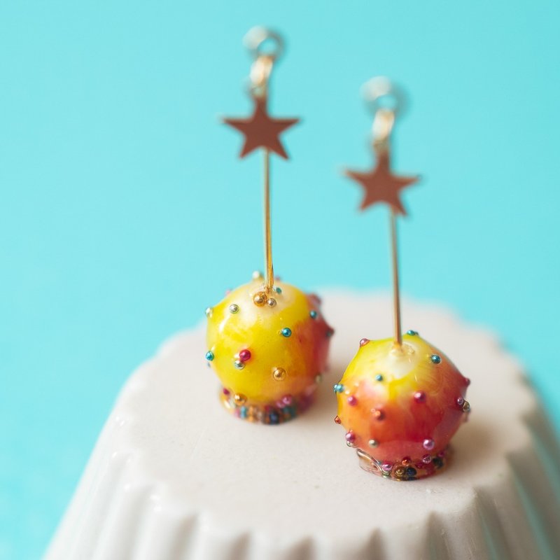 colorful soda-flavored Candy apple earrings - Earrings & Clip-ons - Plastic Multicolor