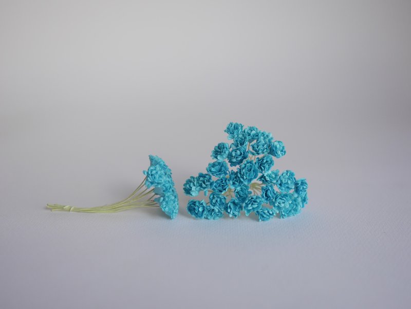 Paper Flower, DIY 100 pieces gypsophila pollen 100 pieces, 1.00 cm. aqua color - 其他 - 紙 藍色