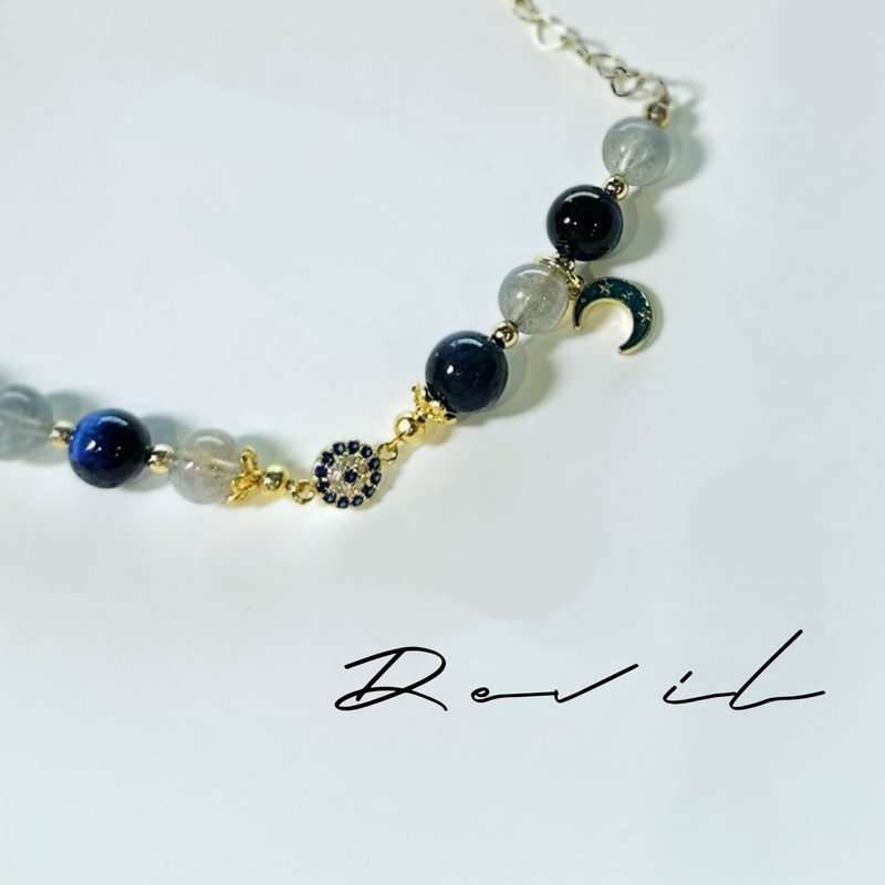 惡魔之眼.C106 灰月光 藍晶 清淨心靈 安穩情緒 - 手鍊/手環 - 水晶 