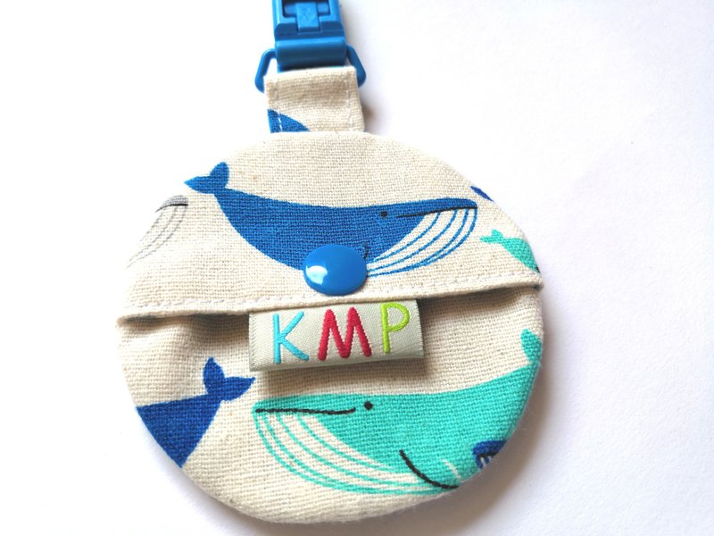 Round Peace Bag Whale - Omamori - Cotton & Hemp Multicolor
