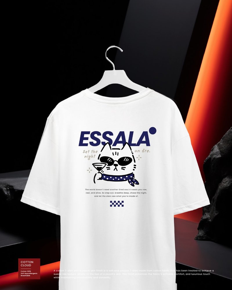 Essala T-Shirt Oversized (M) - 男 T 恤 - 棉．麻 
