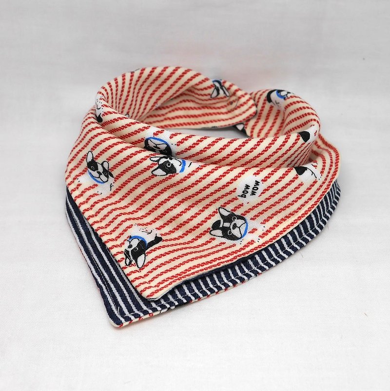 Japanese Handmade 6-layer-gauze Baby Bib - 口水肩/圍兜 - 棉．麻 紅色