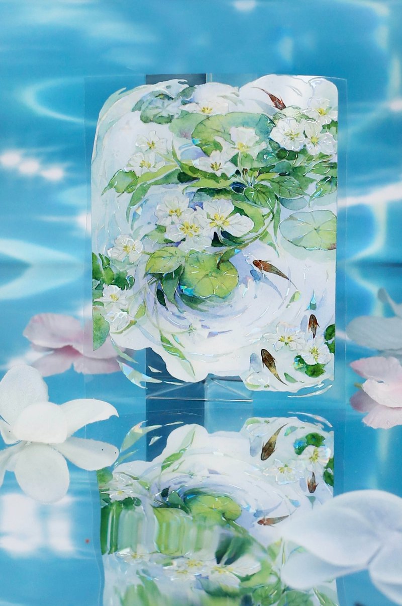 落花流水 花の水鏡 Koi PET 紙膠帶 貝殼光 10米卷 巨畫幅背景 - 紙膠帶/和紙/PET - 其他材質 多色