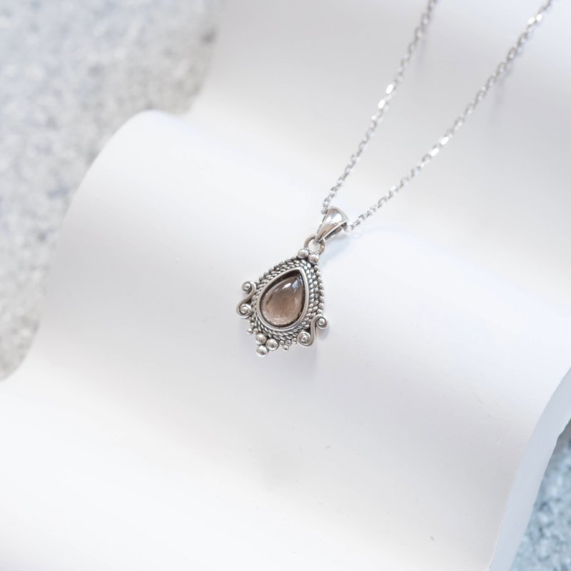 シトリン 925 スターリングシルバー バロック スタイル ネックレス - ネックレス - 宝石 シルバー