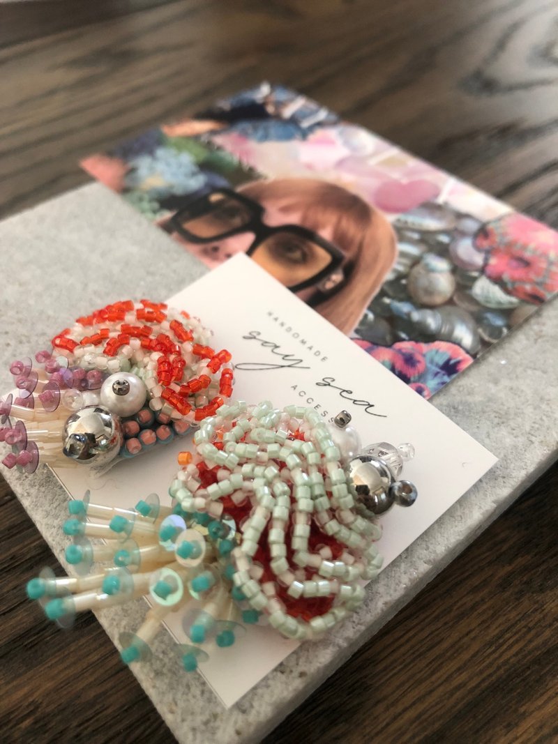 hira hira_jellyfish - Earrings & Clip-ons - Other Materials Multicolor