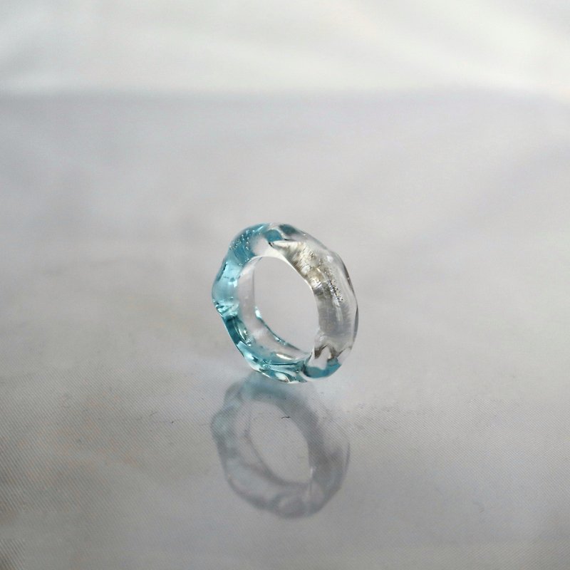 Sea ガラス リング glass ring - リング - ガラス ブルー