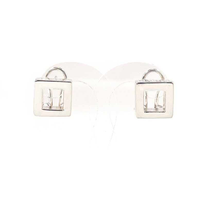 【日本直送 中古美品】グッチ GUCCI ピアス オープン スクエア シルバー925 アクセサリー ジュエリー 新品仕上げ済み レディース - 耳環/耳夾/耳骨夾 - 純銀 銀色