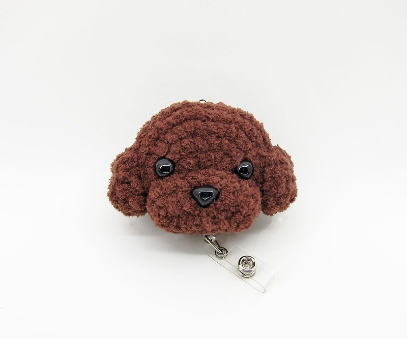 Poodle-Big head telescopic ticket holder-ID folder - ID & Badge Holders - Other Materials Brown