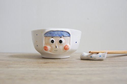 一二土作One Two Ceramic 【陶瓷碗】 瓷器男孩碗 情侶碗 420ml