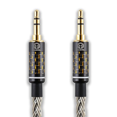 川木音箱 x ChuanMu Audio 7N單晶銅鍍銀3.5公對公【川木】3.5mm對錄線【W168】AUX 車載手機