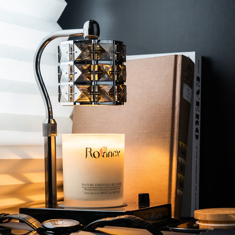 [Rofancy] Black Nickel Timed Melting Wax Lamp (Five Styles) + 80g Scented Candle (Pre-Order) - Lighting - Other Metals 