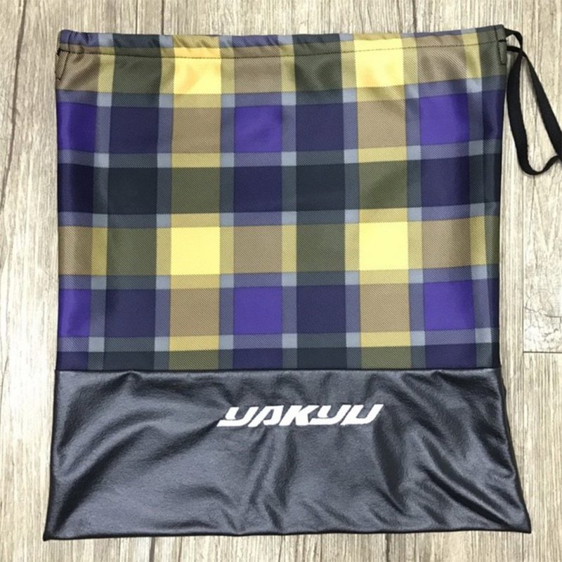 【YAKYU】Storage bag - Yellow plaid/Black - Fitness Accessories - Polyester Multicolor