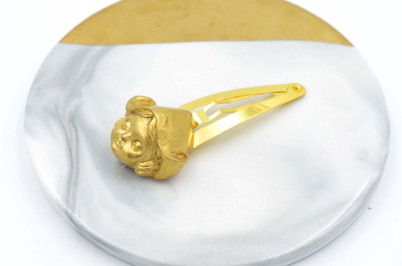 Golden antique golden doll hair clip can be customized in gold, silver, black or other colors - Hair Accessories - Other Metals Gold