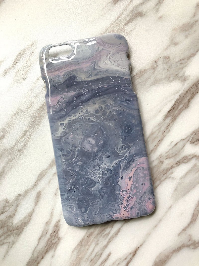 OOAK hand-painted phone case, only one available, Handmade marble IPhone case - เคส/ซองมือถือ - พลาสติก สึชมพู
