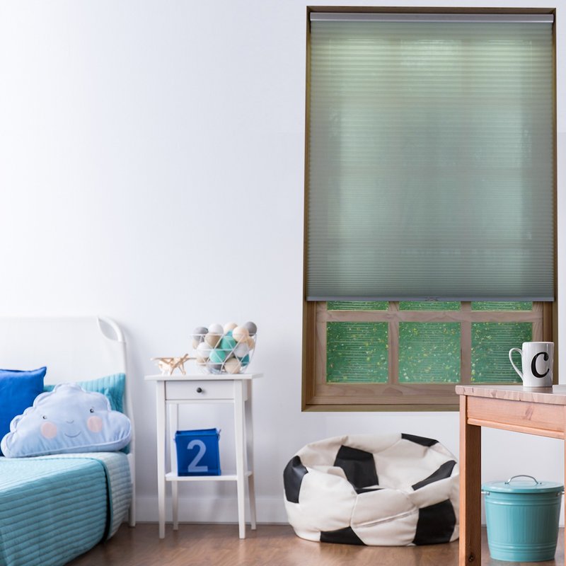 Water Green Single Cycle Bead Chain Translucent Honeycomb Curtain (Water Green) - Doorway Curtains & Door Signs - Polyester 