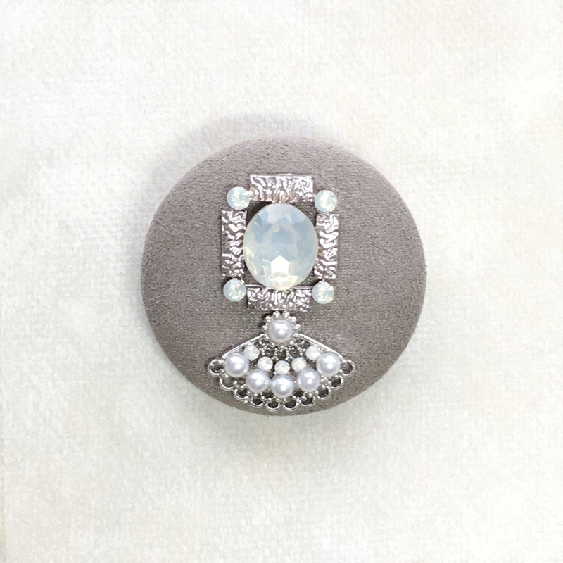 Vintage series | Lady's Mirror & Fan Pin/Brooch - เข็มกลัด - โลหะ สีเงิน