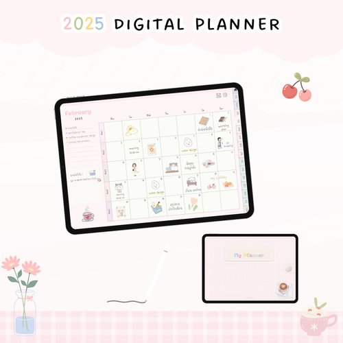 thedaisysunshine 2025 Digital Planner | Goodnotes | Minimal Planner | iPad Planner | Pink
