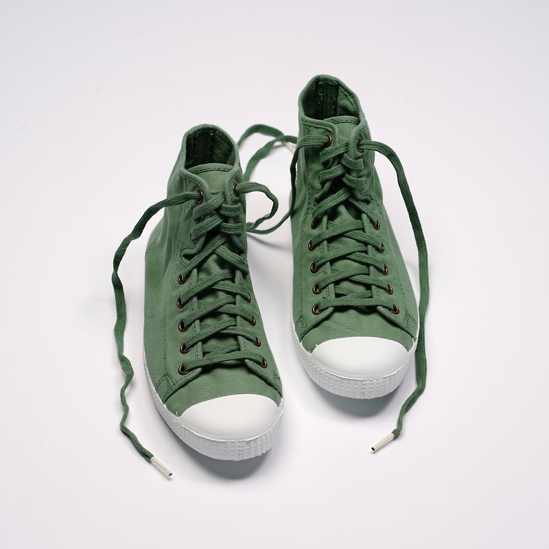 西班牙帆布鞋 CIENTA 61997 63 草綠色  經典布料 大人 高筒 - 女休閒鞋/帆布鞋 - 棉．麻 綠色