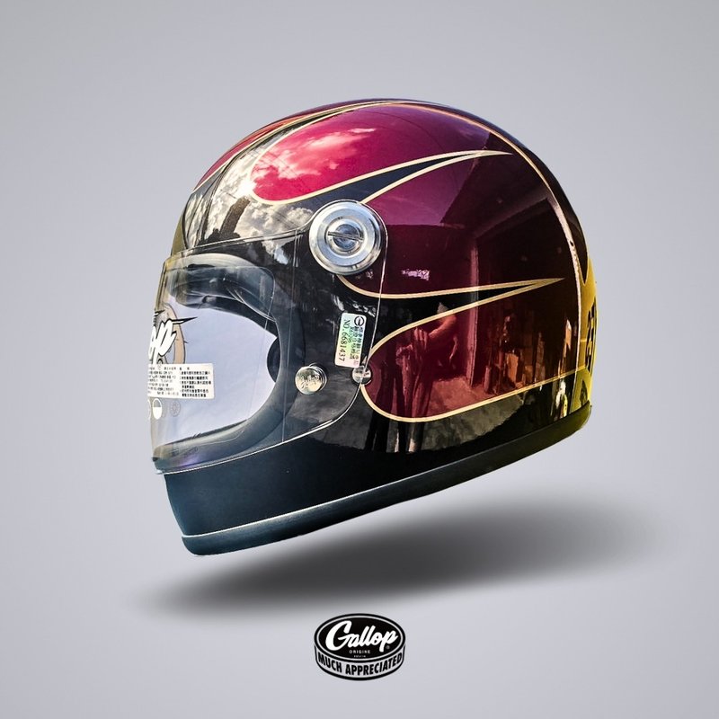 GALLOP TRACK SAFETY HELMET 1932 樂高帽 銀紅 - 安全帽 - 其他材質 